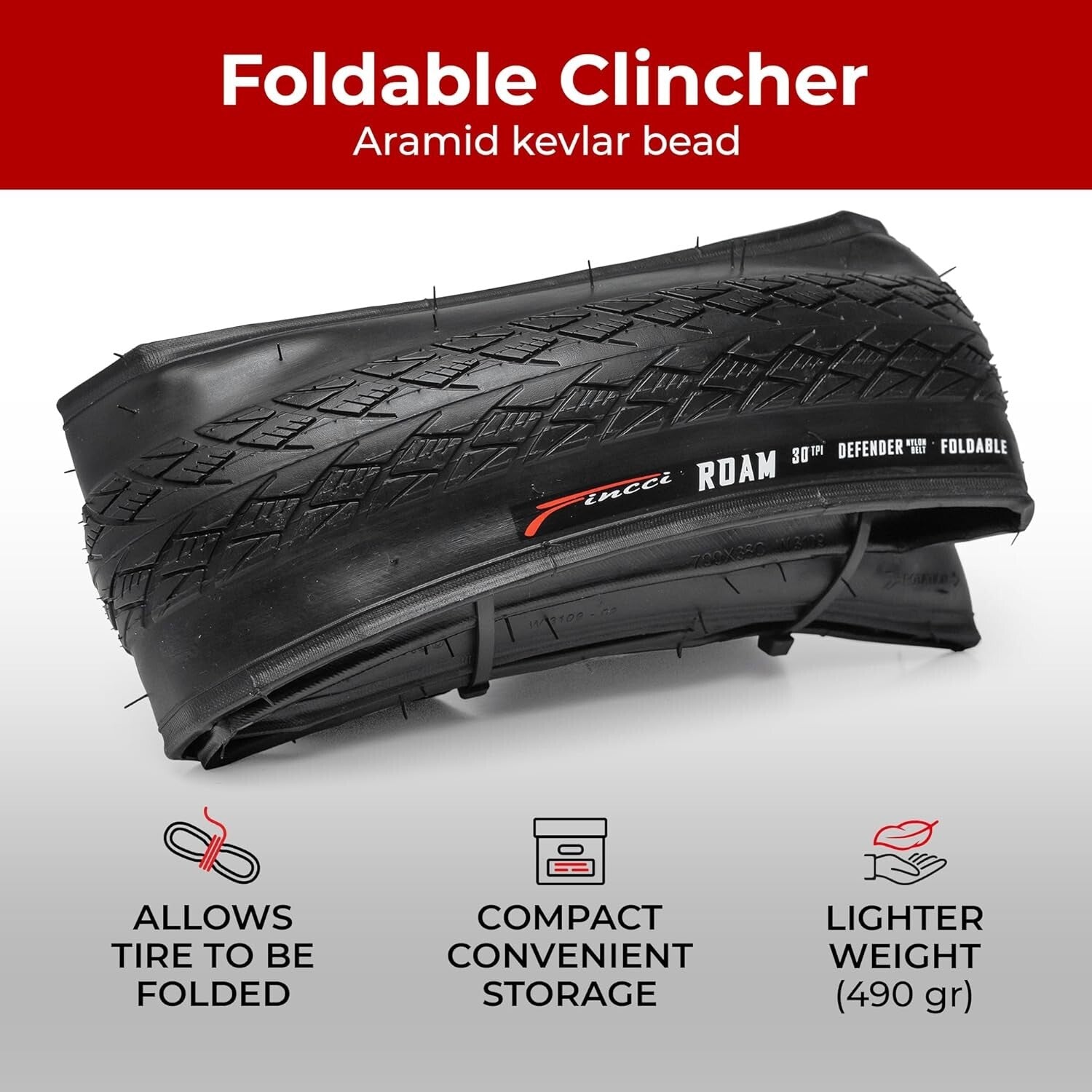Durable Foldable 700x35c Tires for Electric, Mountain & Hybrid Bikes - Set of 2