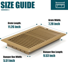 Load image into Gallery viewer, 4-Pack Classic Louver 6x10 Floor Registers - Adjustable Air Circulation Grilles