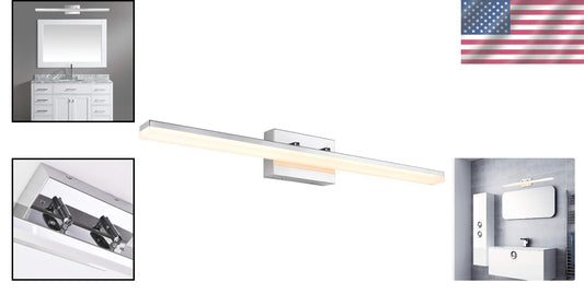 Sleek 36in Chromed LED Vanity Light for Stylish Bathroom - Adjustable & Dimmable