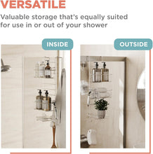 Load image into Gallery viewer, Adjustable Shower Caddy Organizer in Durable Stainless Steel - Fits Most Doors