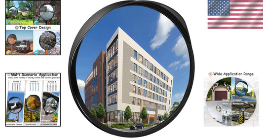 18-Inch Weather-Resistant Convex Driveway Security Mirror for Enhanced Safety