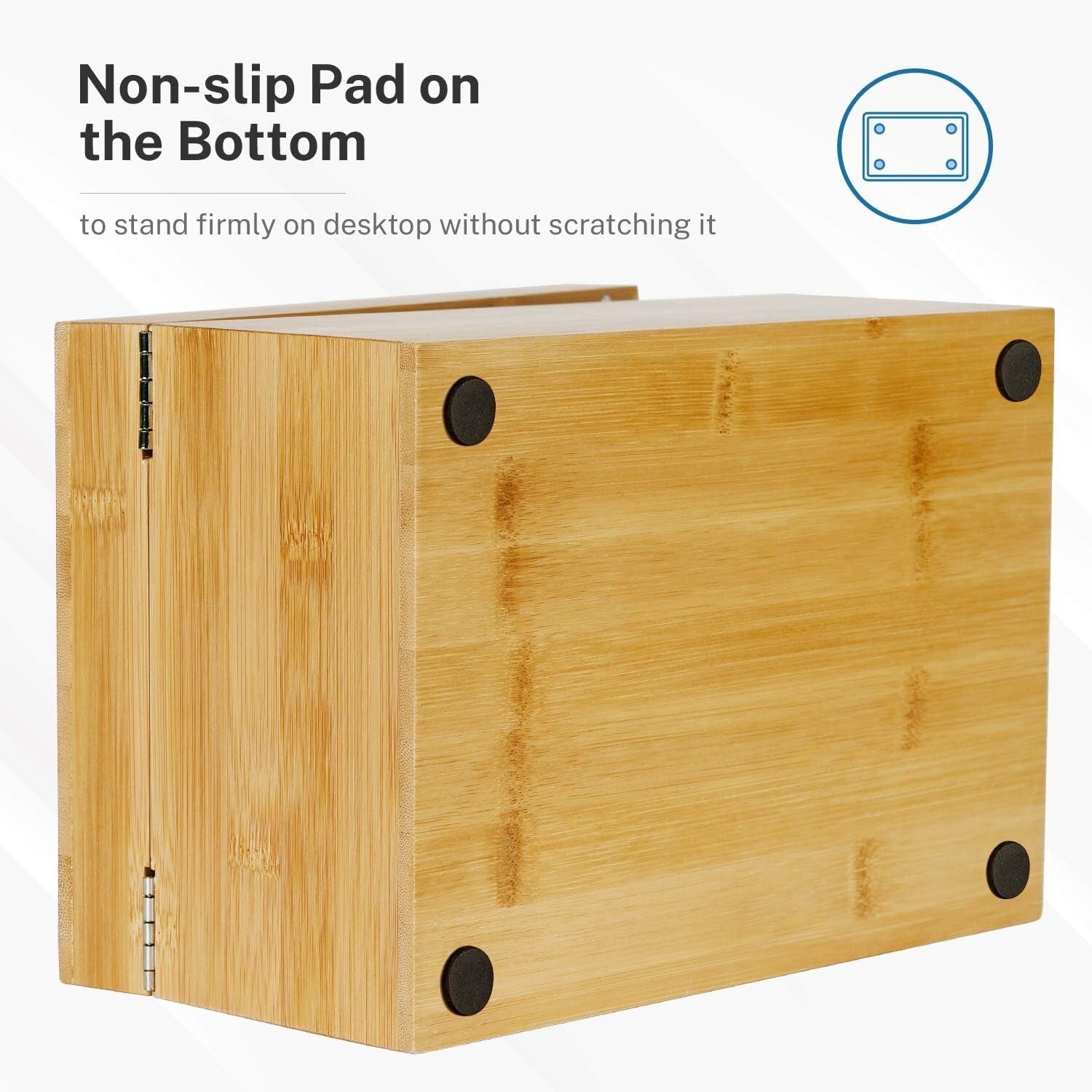 Elegant Bamboo Index Card Holder - 4x6 Inch with A-Z Dividers & Magnetic Closure