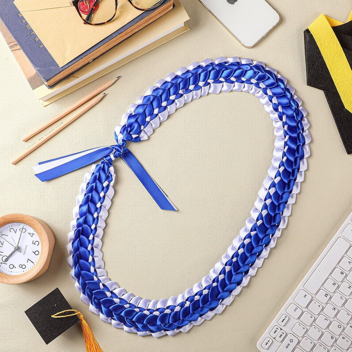 Customizable 2025 Graduation Lei | Vibrant, Handmade Double Braided Necklace