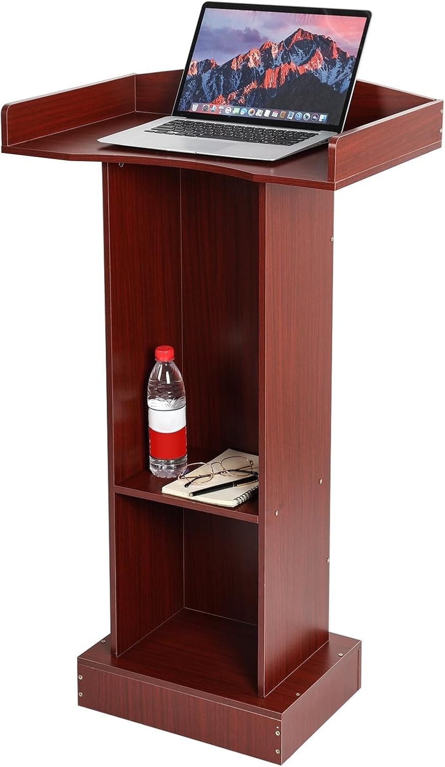 Elegant Wooden Podium Stand with Heavy Base for Classroom & Church Presentations