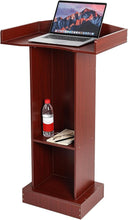 Load image into Gallery viewer, Elegant Wooden Podium Stand with Heavy Base for Classroom &amp; Church Presentations