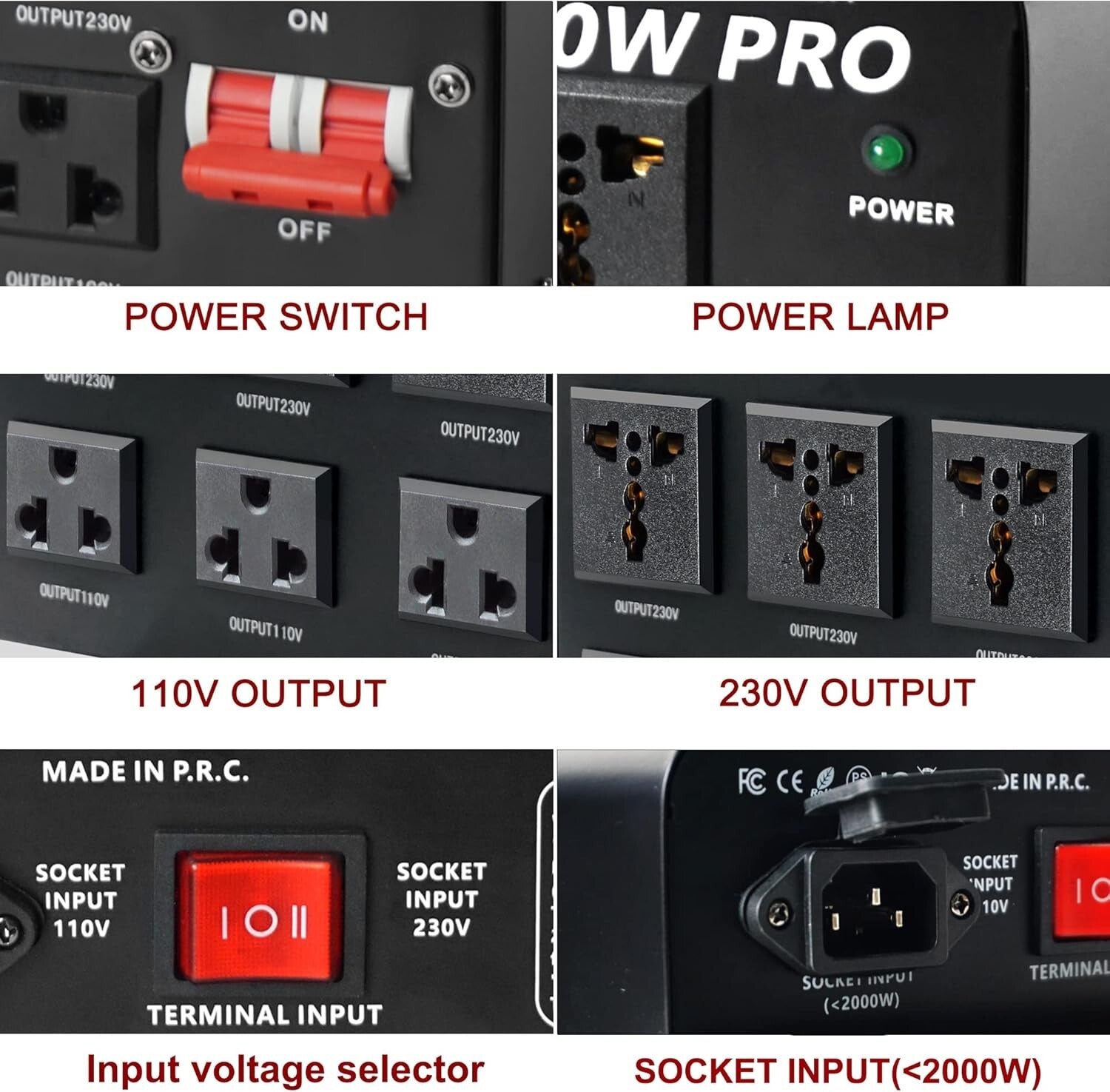 Efficient 5000W Voltage Converter with Three Sockets - Seamless Power Adaptation