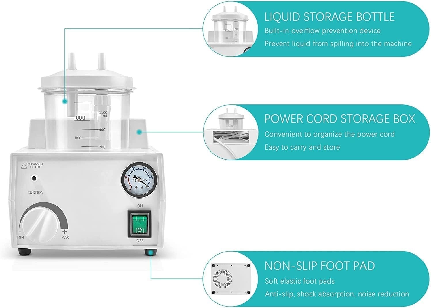 High-Efficiency 110V Veterinarian Suction Device - Compact & User-Friendly