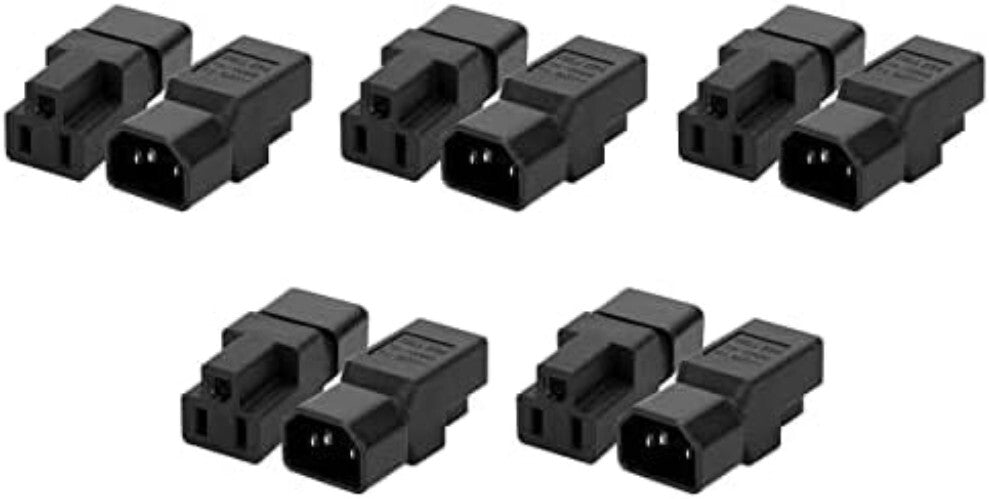 Bulk 10-Pack C14 Male to NEMA 5-15R Extension Plugs for Ultimate Connectivity