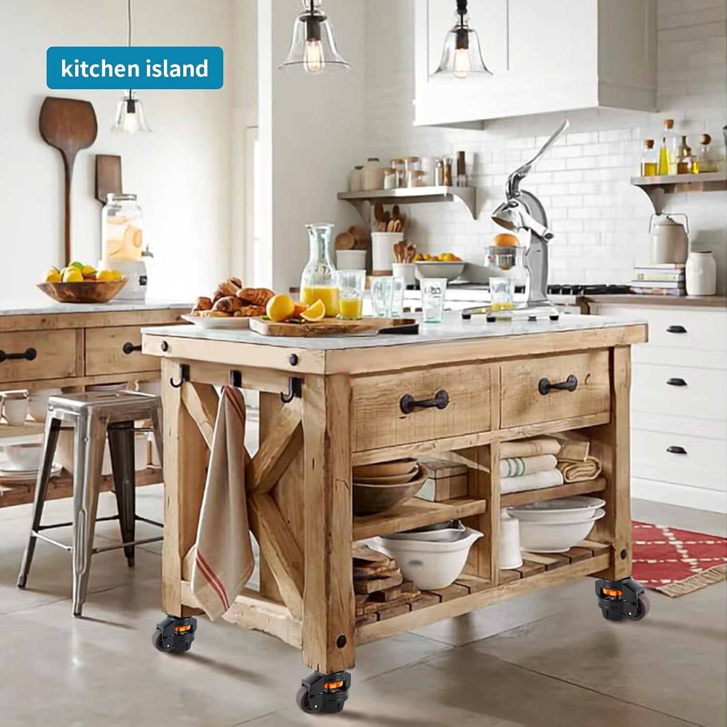 Adjustable Stem Leveling Casters - 4 Pcs for Industrial Equipment & Workbench