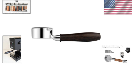 58mm Stainless Steel Portafilter with Wooden Handle for Gaggia Espresso Machines