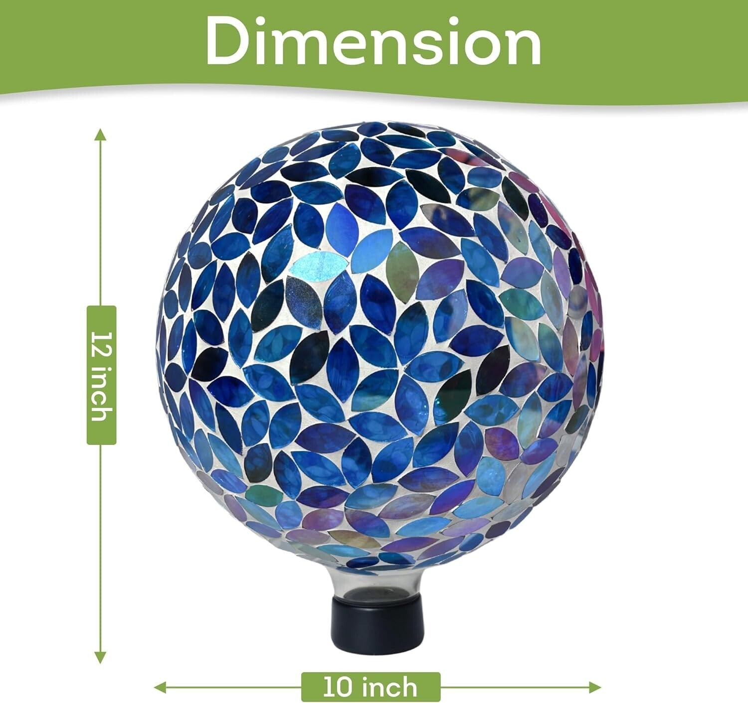 10-inch Artistic Mosaic Gazing Ball – Tranquil Lighting for Outdoor Spaces