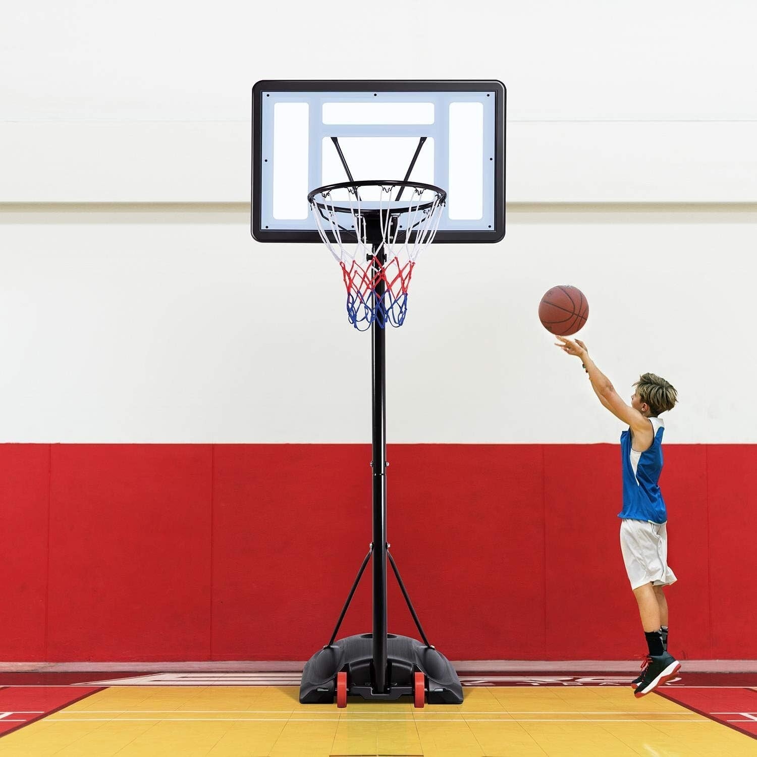 Durable Metal Portable Basketball Goal - Ideal for Kids & Teens, 32” Backboard