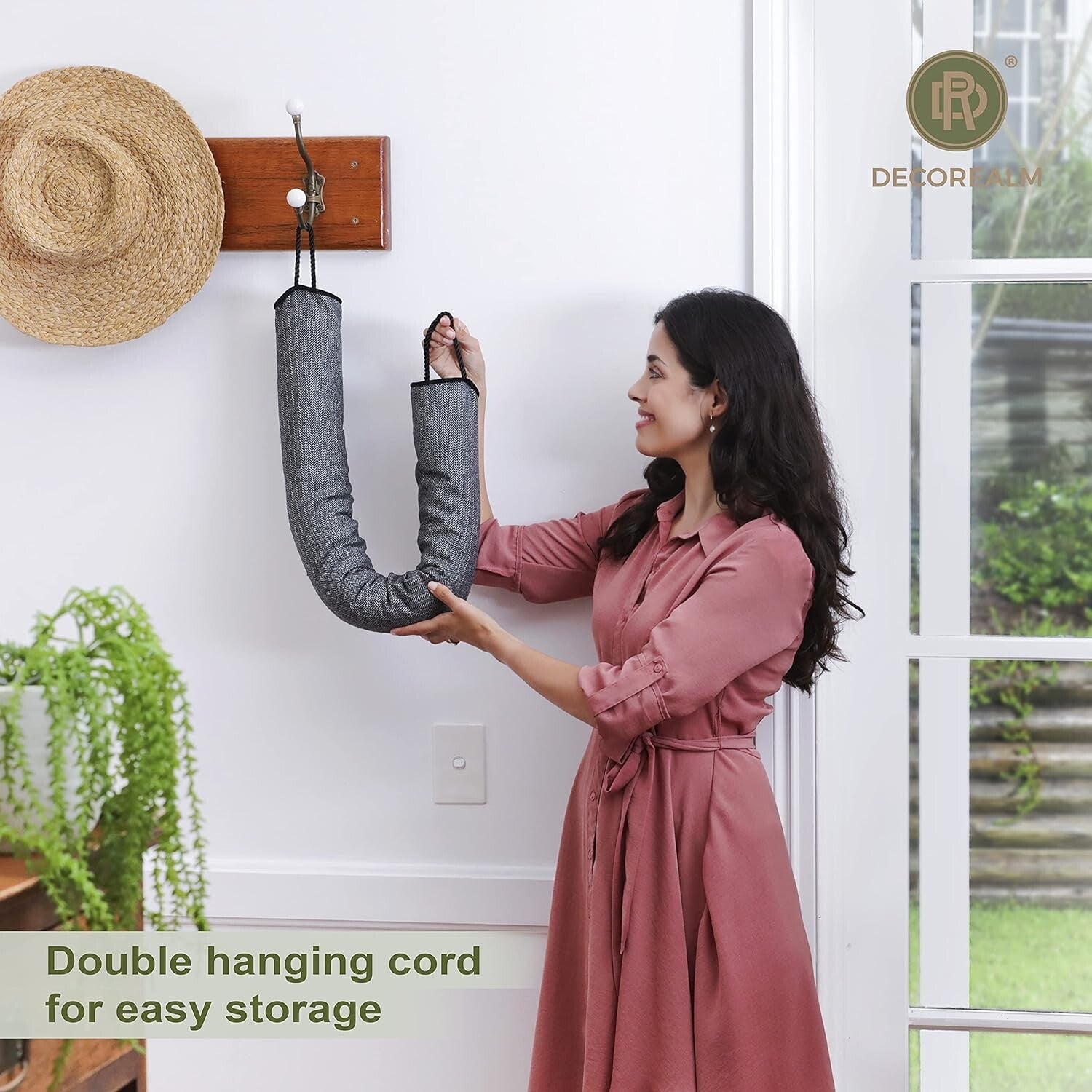 Designer Draft Blocker with Dual Satin Handles - 36" Home Insulation Solution