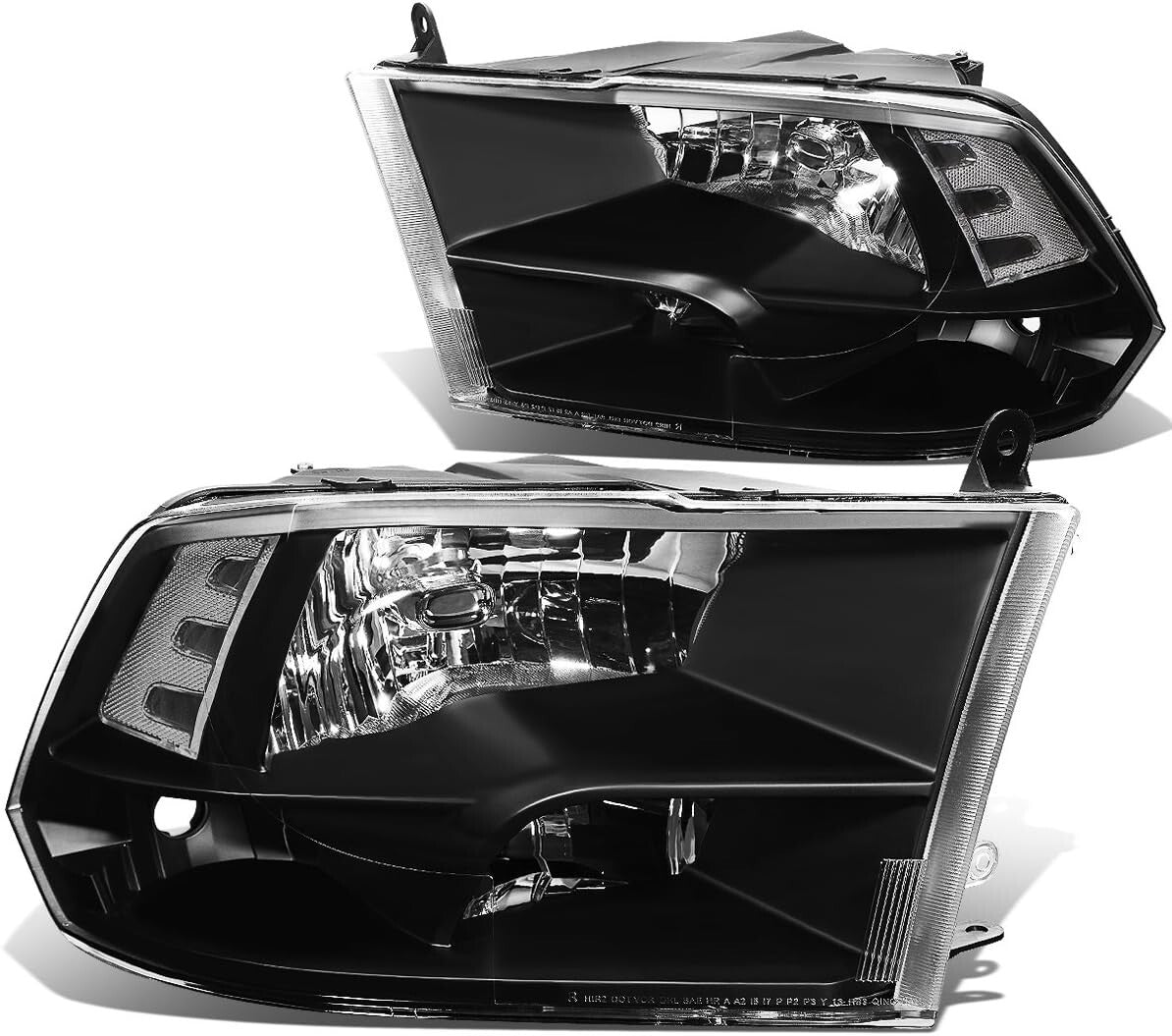 Clear Lens Black Housing Headlights for 10-18 Ram Trucks - Enhanced Visibility