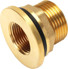 Load image into Gallery viewer, Pack of 5 Brass Bulkhead Fittings - 3/4" NPT Female x 1" Male for Water Tanks