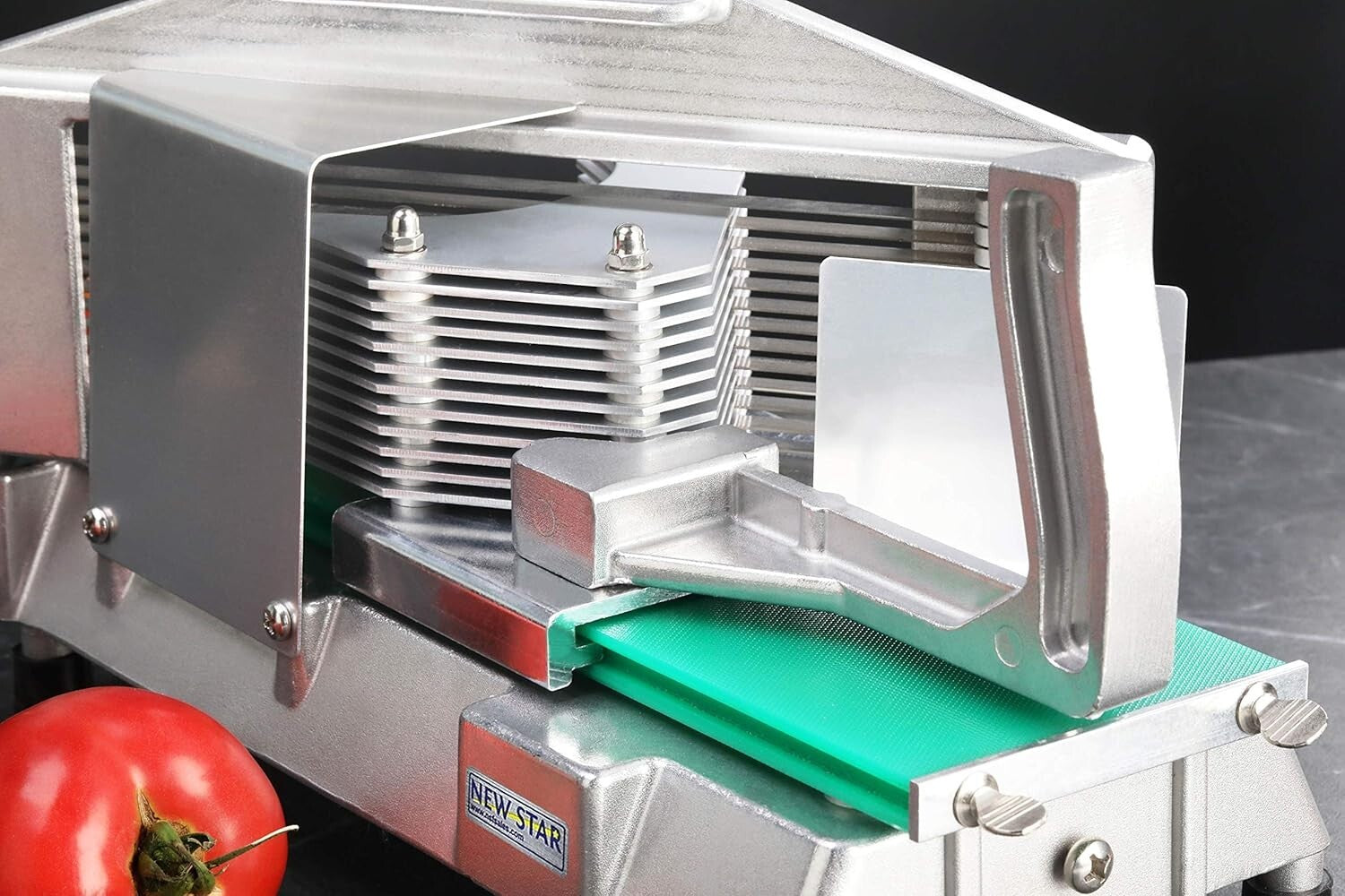 Durable Manual Tomato Slicer - 3/16-Inch Stainless Steel Blades, Dishwasher Safe