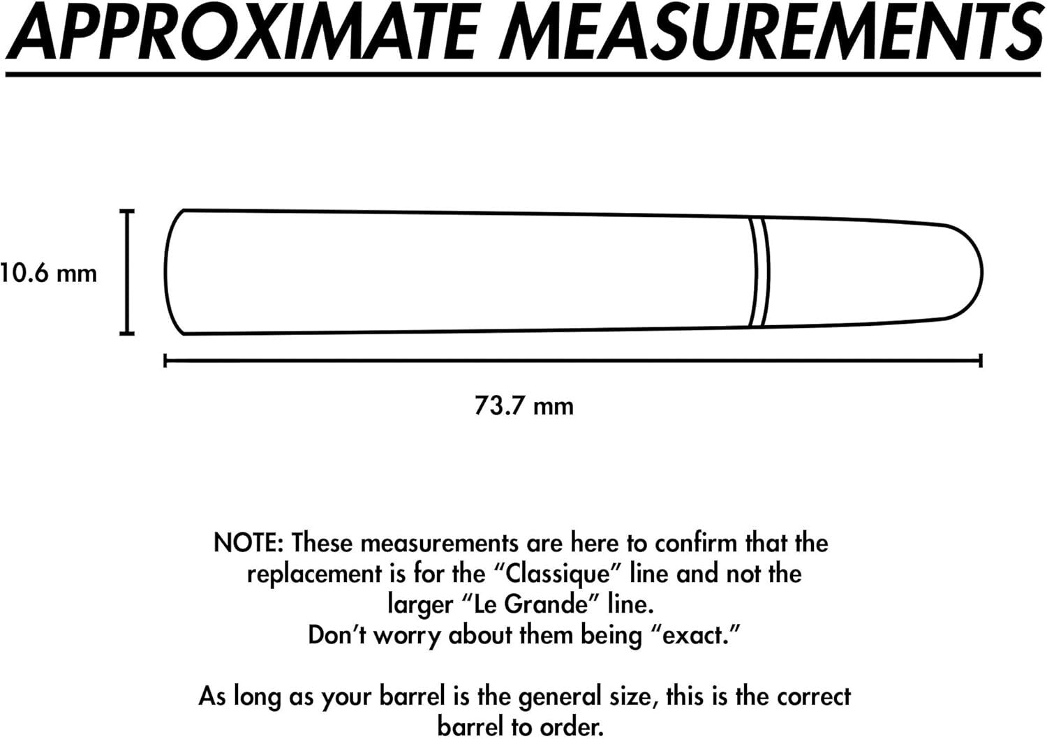 Premium Resin Replacement Barrel for Montblanc 163 & 144 Pens - Easy Install