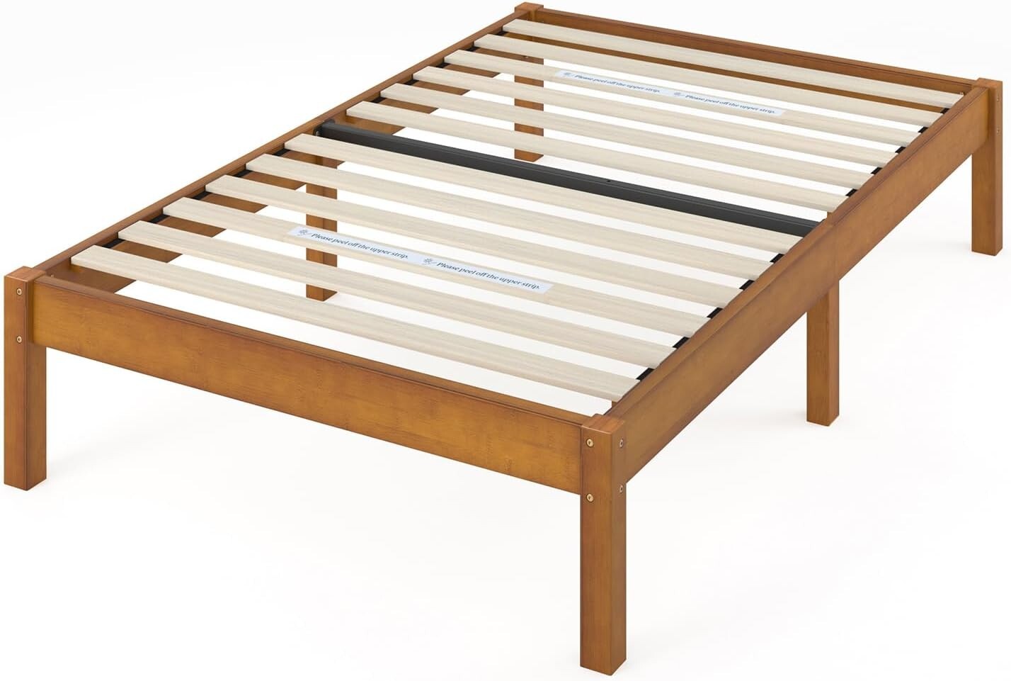 Ellie 14" Twin Bamboo Platform Bed Frame - No Box Spring Needed, Easy Assembly
