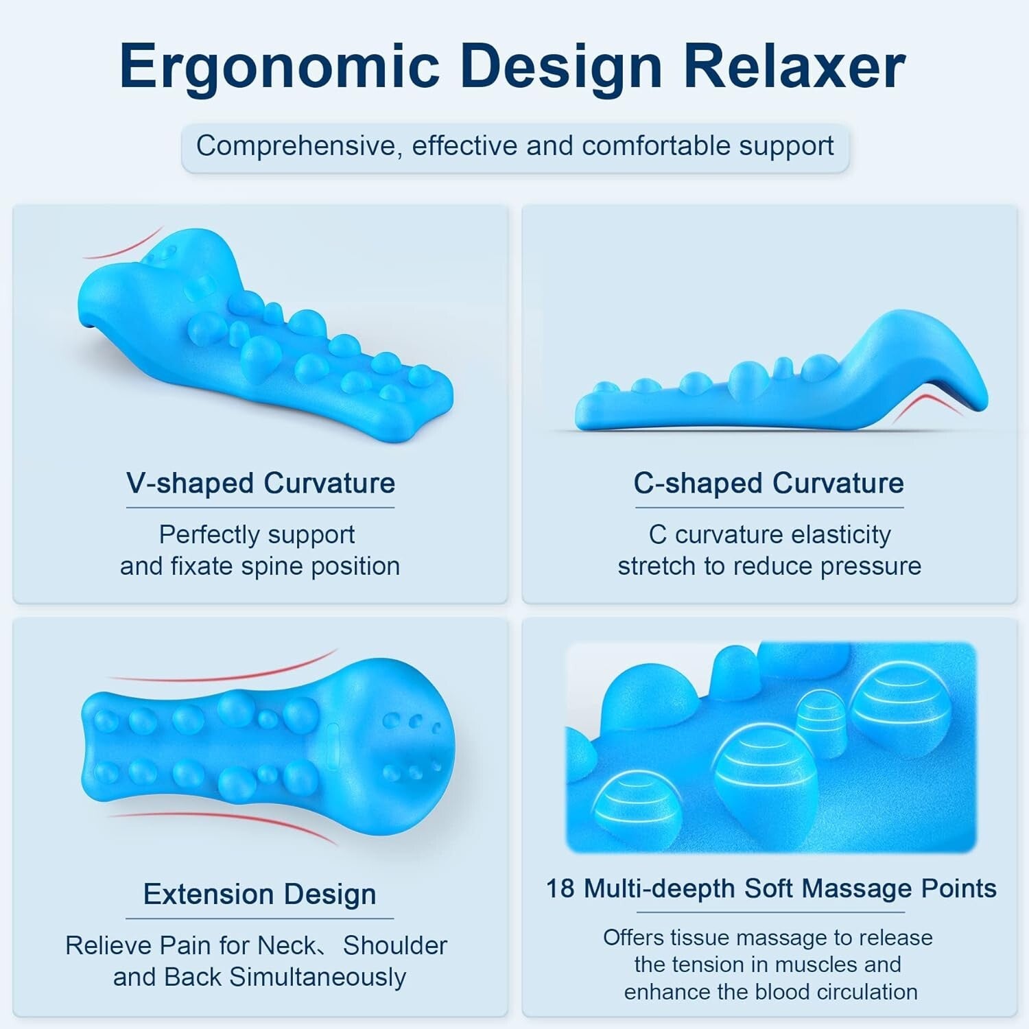 C-Shape Neck and Shoulder Relaxer with Massage Point - Relax Anytime, Anywhere