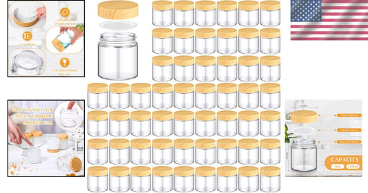 Elegant 4 oz Clear Glass Jars - 48 Count Leak-Proof & Stylish Storage Solution