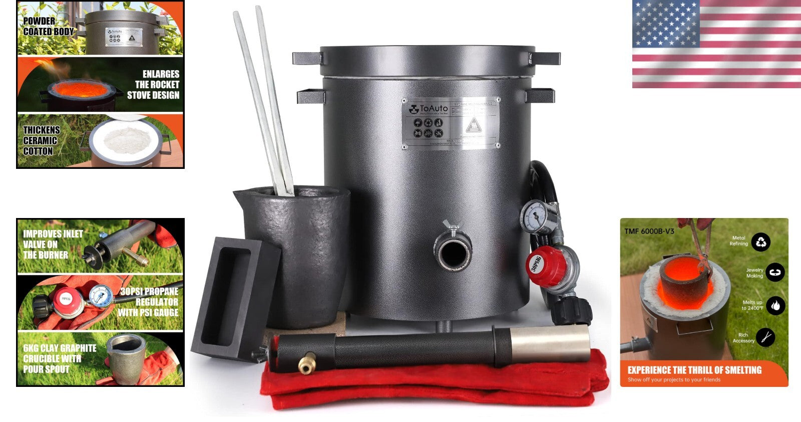 Complete V3 Propane Smelting Furnace Kit - Ideal for Hobbyists & Professionals