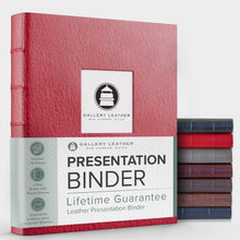 Load image into Gallery viewer, Camden Red Presentation Binder - 3 Ring with Clear Sleeves &amp; Hubbed Spine