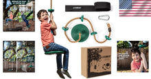 Load image into Gallery viewer, Outdoor Kids Climbing Rope Swing with Disc Seat &amp; Platforms - Adventure Fun!