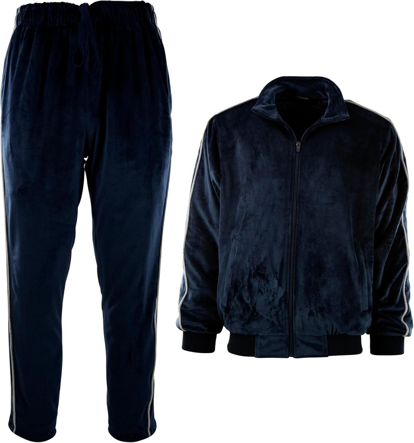 Heavyweight Men's Velour Set - Zippered Pockets & Stretch Fabric for Comfort