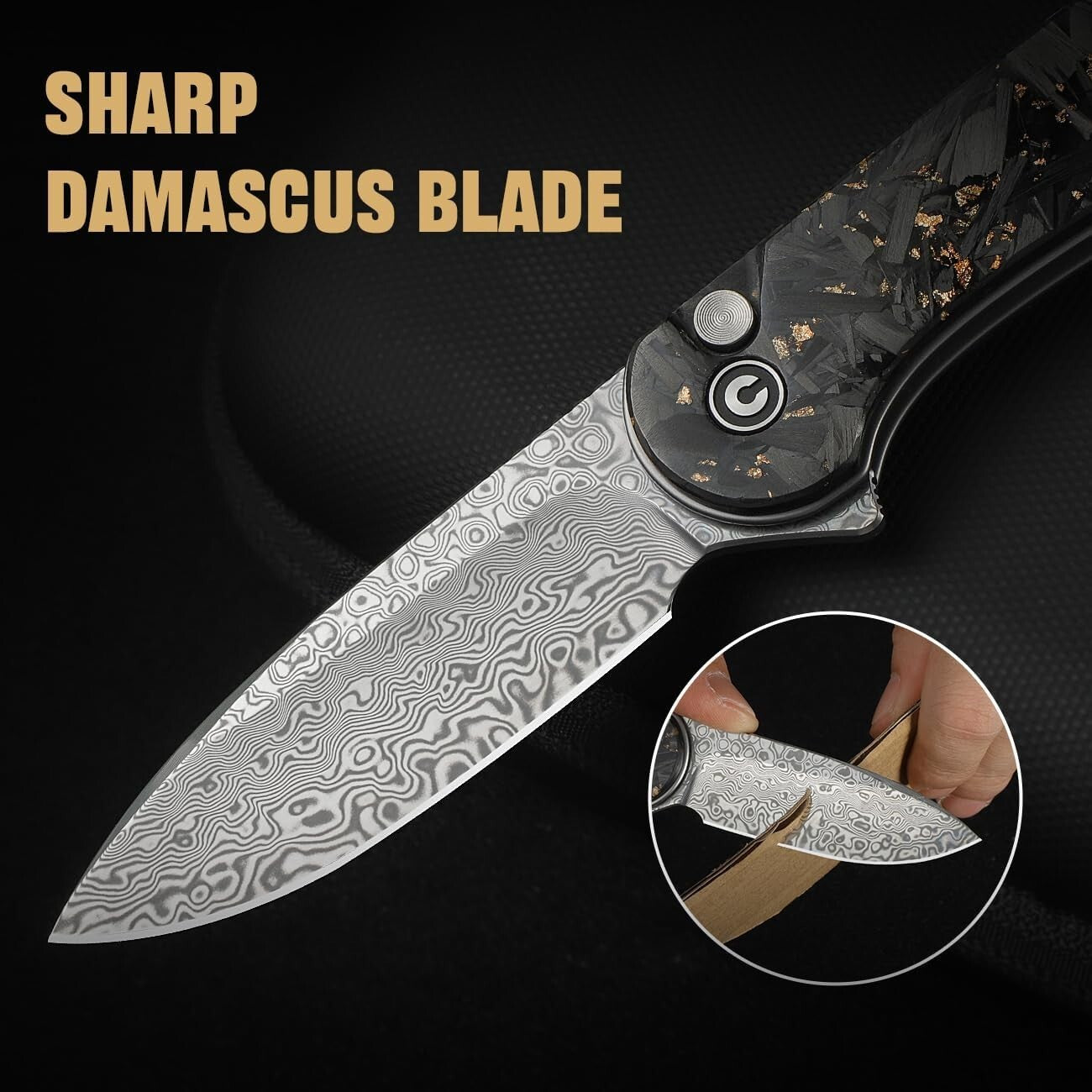 Elegant 2.96" Damascus Blade Knife with Deep Carry Clip for EDC Enthusiasts