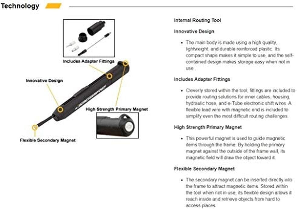 Efficient Internal Routing Tool Kit with Magnetic Adapters for Bike Maintenance