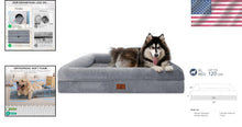 Load image into Gallery viewer, Large Cozy Dog Bed with Anti-Slip Bottom &amp; Memory Foam Bolster for Extra Comfort