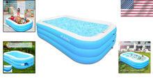 Load image into Gallery viewer, Inflatable Swimming Pool 120" x 72" x 22" - Perfect Family Fun in Light Blue