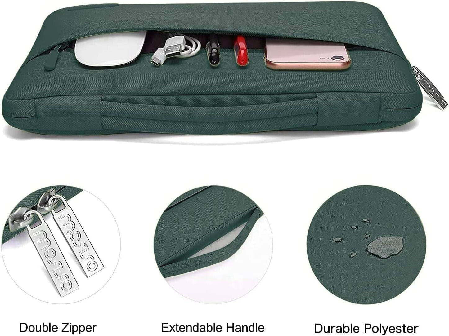 Stylish Midnight Green MacBook Pro 14 Case with Essential Accessories Included