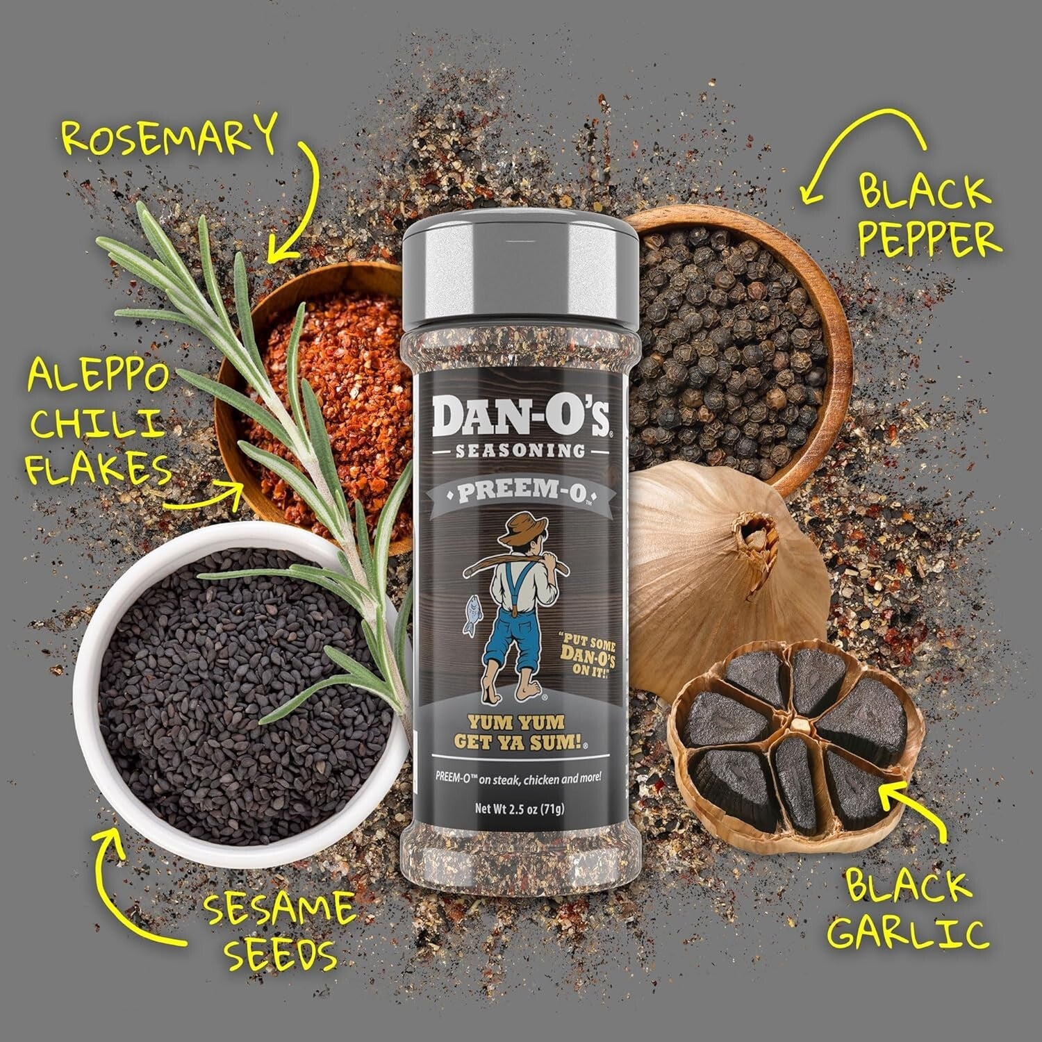 Versatile 8-Pack Seasoning Collection - Original to Spicy - 2.2-2.5 oz Bottles