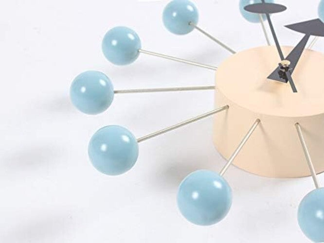 Stylish Ball Clock in Blue - Modern Non-Ticking Wall Clock for Home & Office