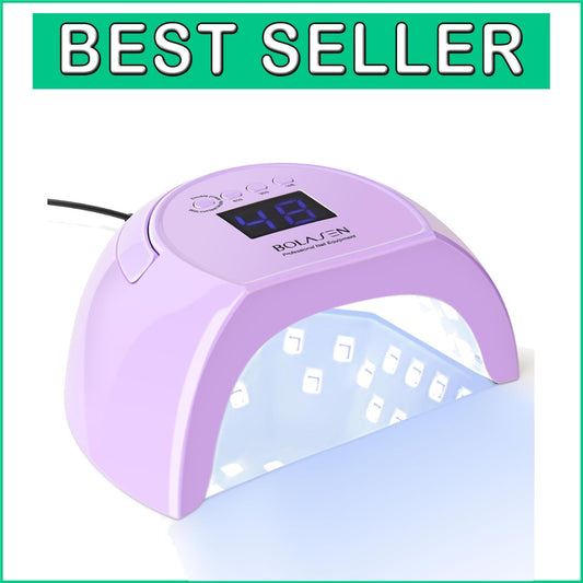 Purple 80W UV Nail Lamp with Removable Metal Base - Ideal for Home & Salon