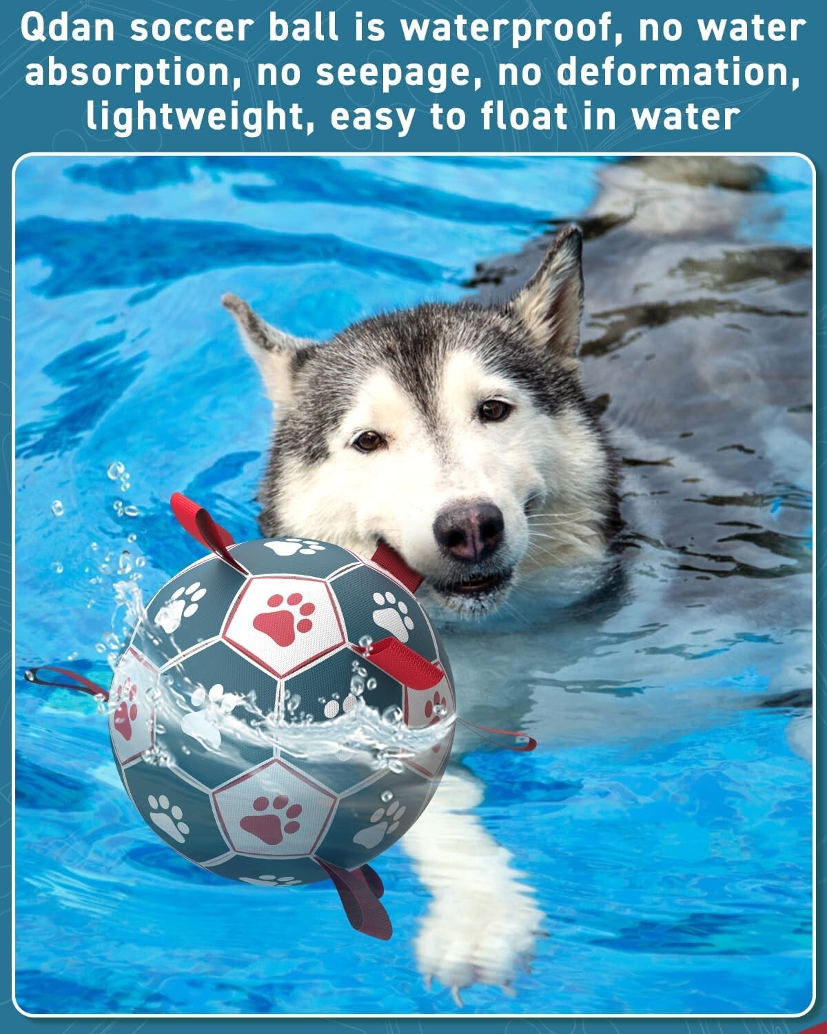 Soft but Sturdy 10-Inch Dog Soccer Ball with Grip Straps – Perfect Birthday Gift