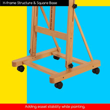 Load image into Gallery viewer, Adjustable H-Frame Easel with Tilt and Wheels - Ideal for Canvas Art up to 48"