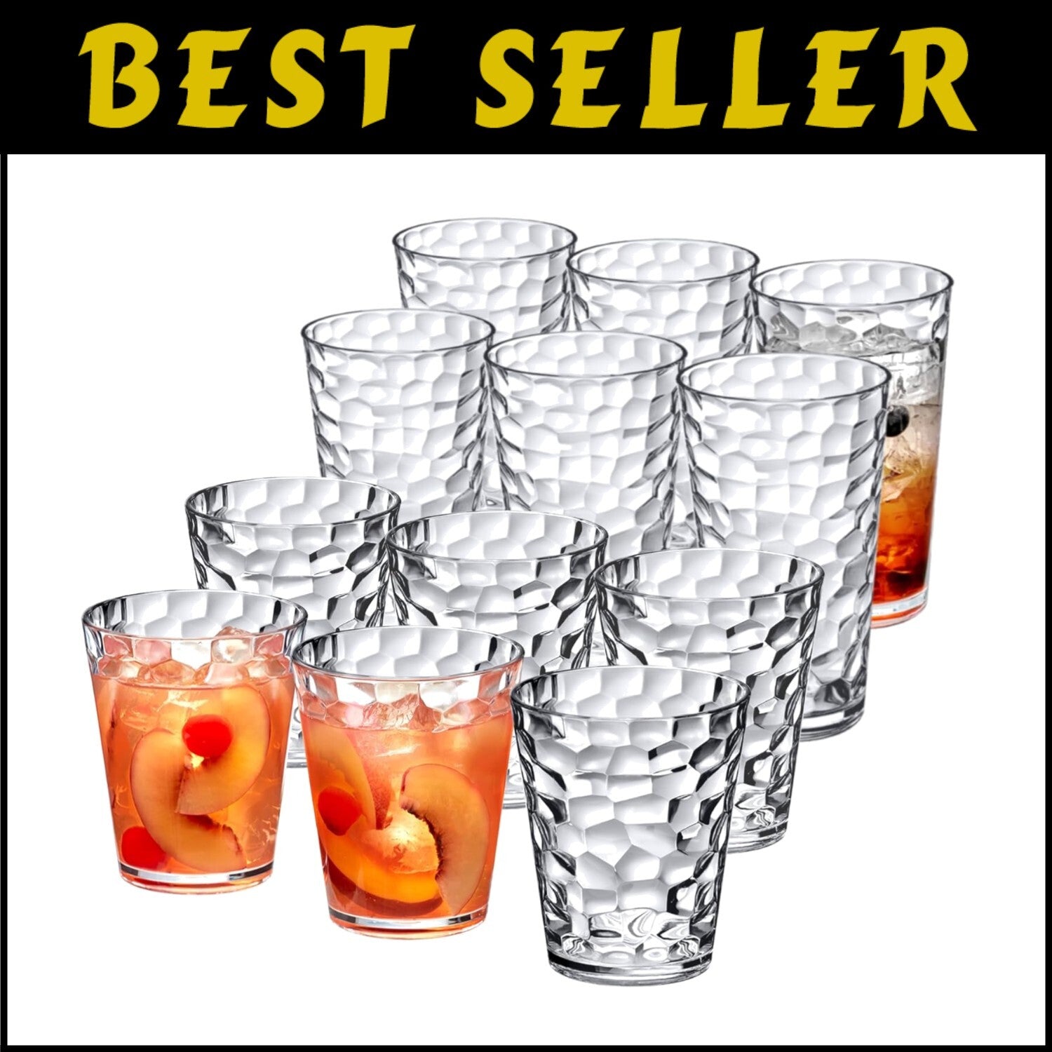 12-Piece Plastic Tumbler Set - Dishwasher-Safe, Reusable Drinkware for Parties