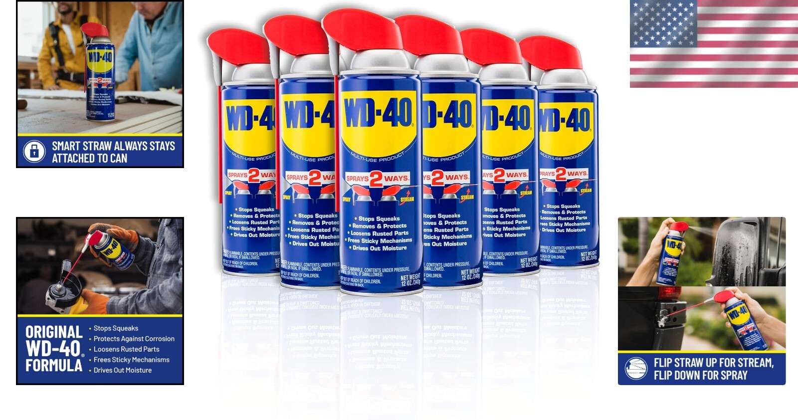 Effective Multi-Use Aerosol Spray with Smart Straw – 12 oz, 6 Cans Included