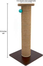 Load image into Gallery viewer, Compact 32" Tall Sisal Scratcher Post with Stable Base for Active Cats