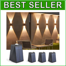 Load image into Gallery viewer, Solar Powered Outdoor Wall Sconce Lights with Upward/Downward Lighting - 4 Pack
