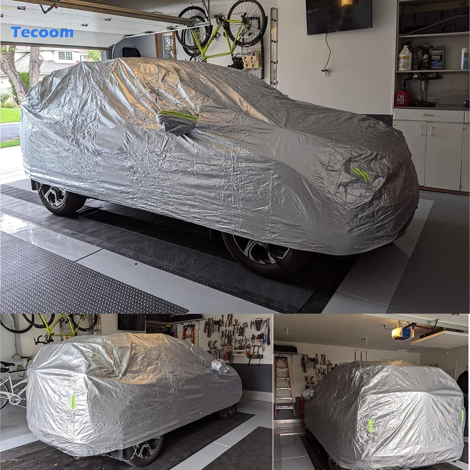 All-Weather Silver SUV Cover: Waterproof, Windproof & UV Layering Protection