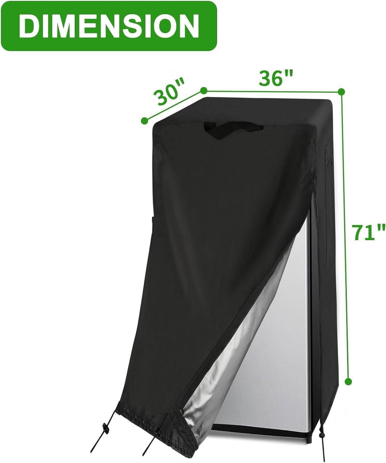Durable Waterproof Refrigerator Cover - Dustproof and Fits Most Upright Freezers