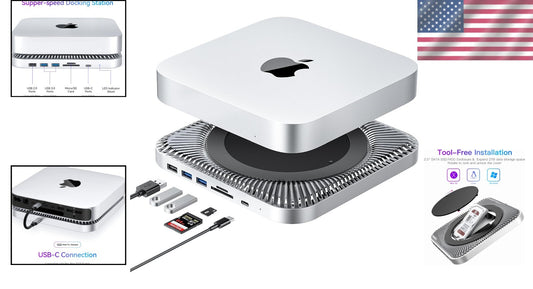 Mac Mini Hub with SSD Enclosure - Expand Storage with 7 Ports & Heat Dissipation