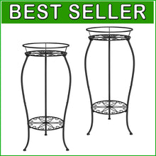 Load image into Gallery viewer, Rustproof 2 Pack Metal Planter Stands - Minimalist Design for Indoors &amp; Outdoors