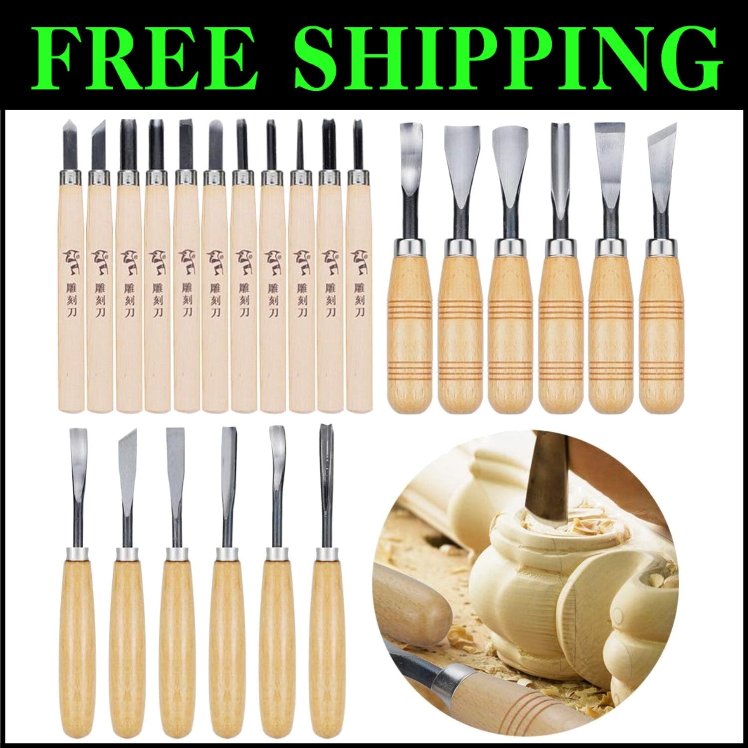 Ultimate 24-Piece Wood Knife Set for Detailed Carving - Durable Tools Included