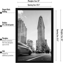 Load image into Gallery viewer, Wide Molding 24x36 Black Frame for Vertical/Horizontal Display - Modern Chic