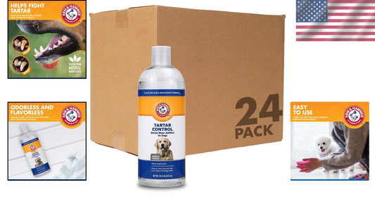 Convenient Dental Water Additive for Dogs - 24 x 16 fl oz, No Brushing Needed