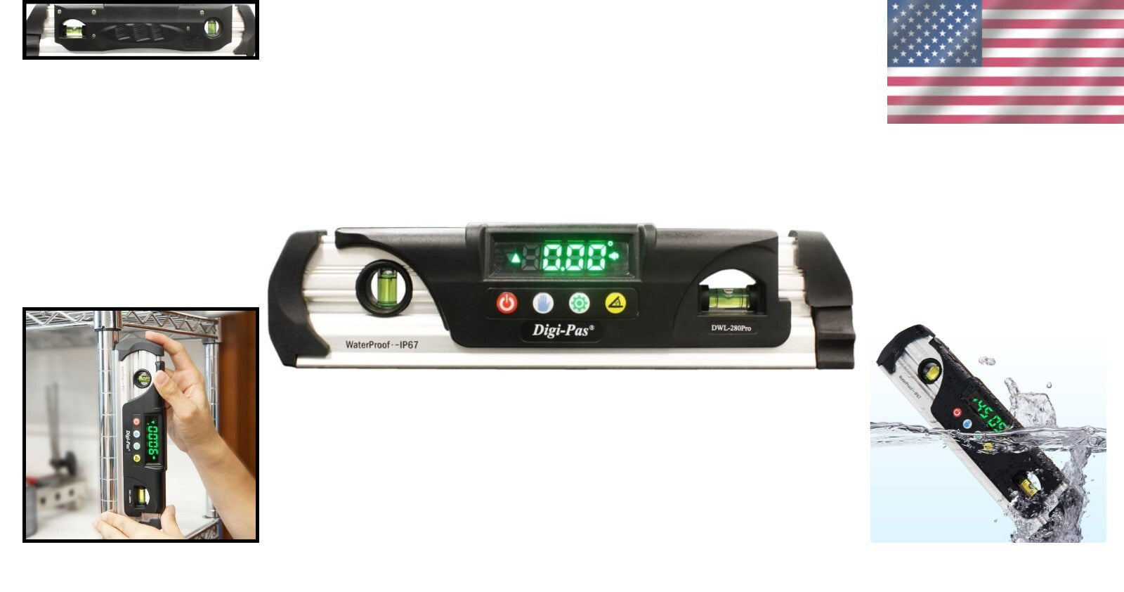 Rugged 9" Digital Torpedo Level - Waterproof, Shockproof with Bright LED Display